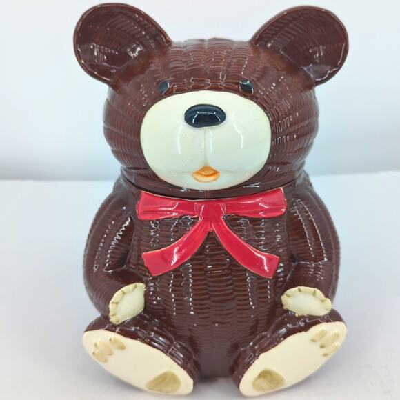 VTG 1979 OTAGIRI Bear Cookie Jar & Sugar Jar Set Ceramic Japan Handpainted - Picture 2 of 16